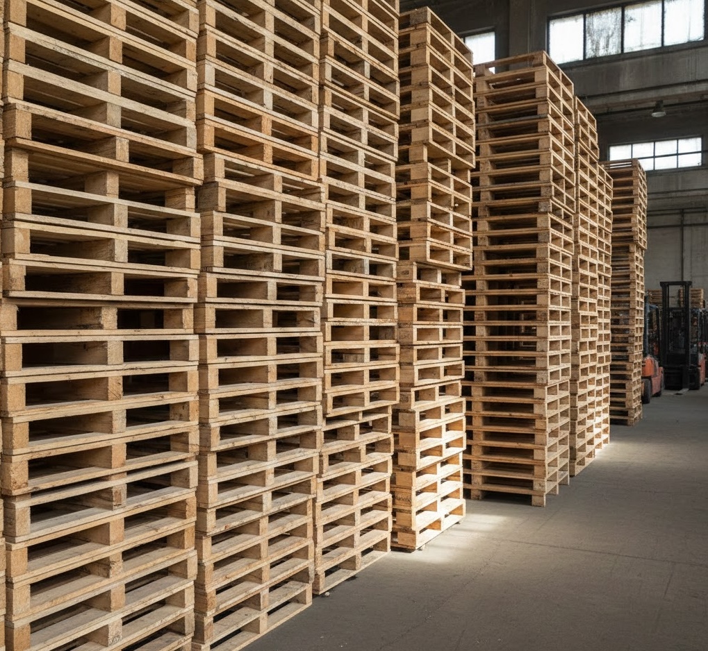 Pallet warehouse rows