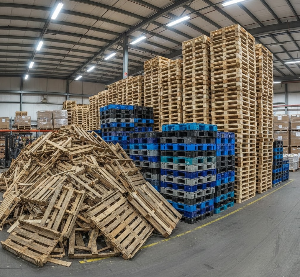 Pallet recycling area