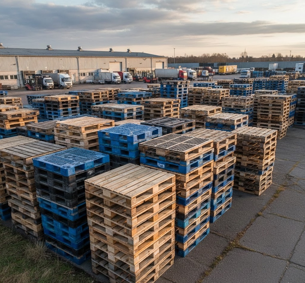 Outdoor pallet yard